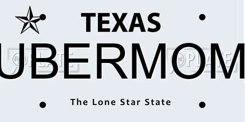 UBERMOM Texas License Plate