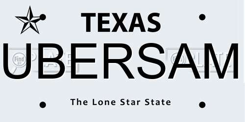 UBERSAM Texas License Plate