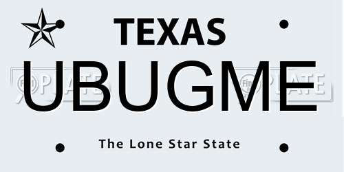 UBUGME Texas License Plate