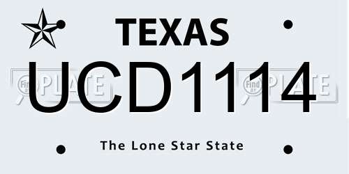 UCD1114 Texas License Plate