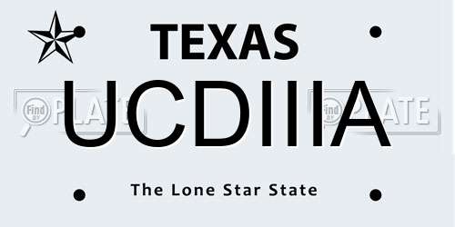UCDIIIA Texas License Plate