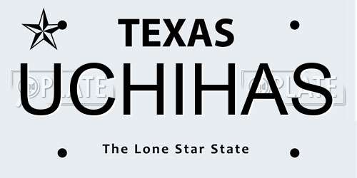UCHIHAS Texas License Plate