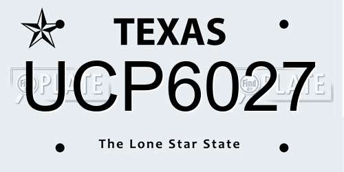 UCP6027 Texas License Plate