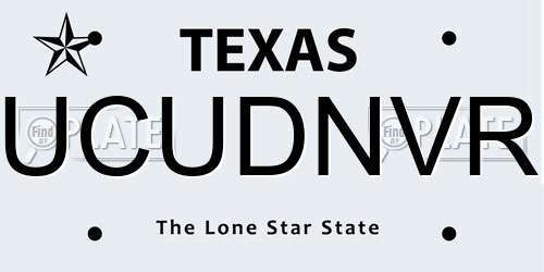 UCUDNVR Texas License Plate