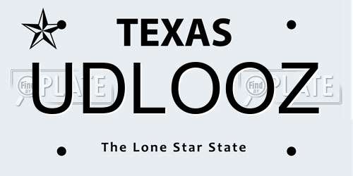 UDLOOZ Texas License Plate
