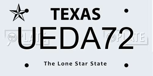 UEDA72 Texas License Plate