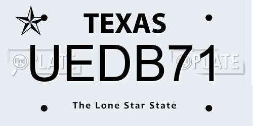 UEDB71 Texas License Plate