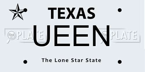 UEEN Texas License Plate
