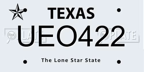 UEO422 Texas License Plate