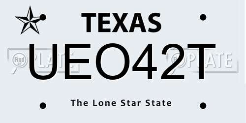 UEO42T Texas License Plate