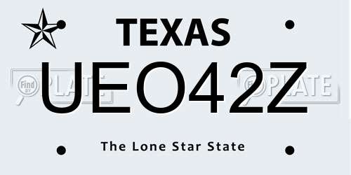 UEO42Z Texas License Plate