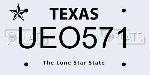 UEO571 Texas License Plate