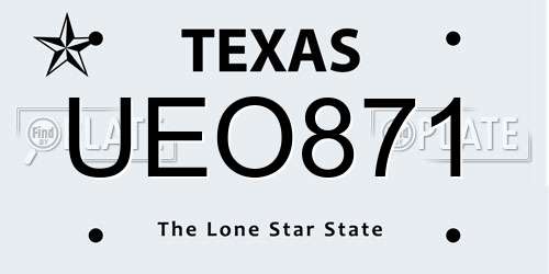UEO871 Texas License Plate