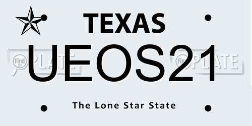UEOS21 Texas License Plate