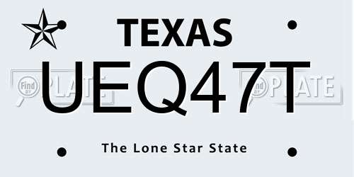 UEQ47T Texas License Plate