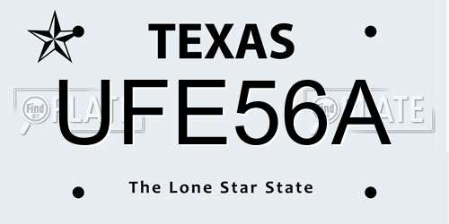 UFE56A Texas License Plate