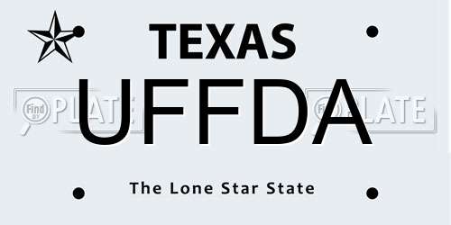 UFFDA Texas License Plate