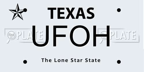 UFOH Texas License Plate
