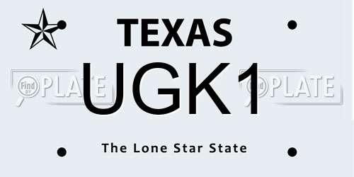 UGK1 Texas License Plate