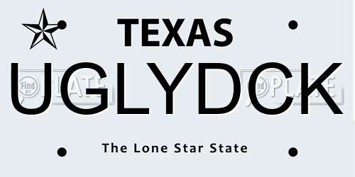 UGLYDCK Texas License Plate