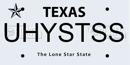 UHYSTSS Texas License Plate