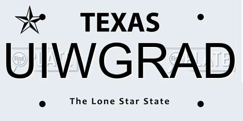 UIWGRAD Texas License Plate