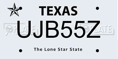 UJB55Z Texas License Plate