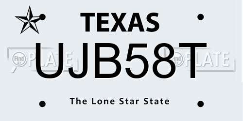 UJB58T Texas License Plate
