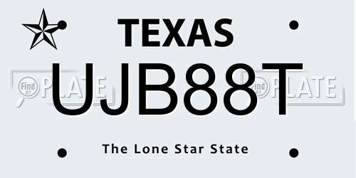 UJB88T Texas License Plate