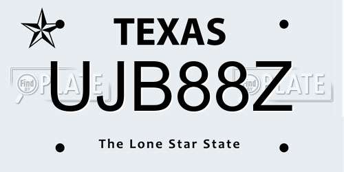 UJB88Z Texas License Plate