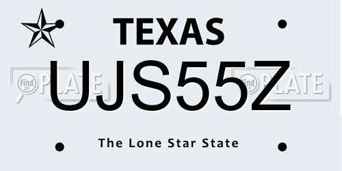 UJS55Z Texas License Plate
