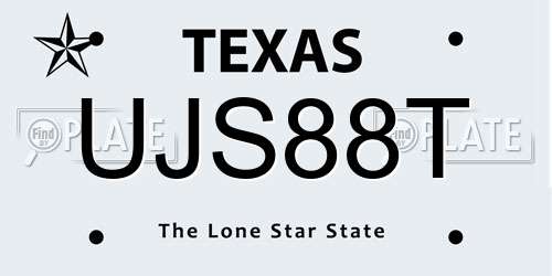 UJS88T Texas License Plate