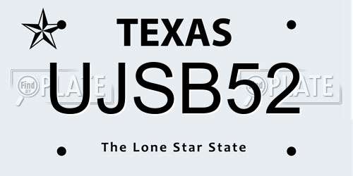 UJSB52 Texas License Plate