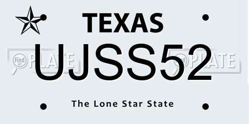 UJSS52 Texas License Plate