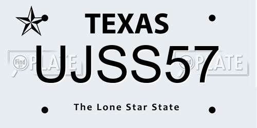 UJSS57 Texas License Plate