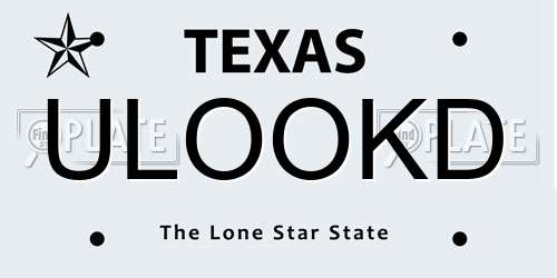 ULOOKD Texas License Plate