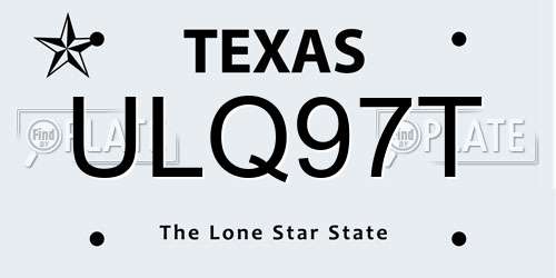 ULQ97T Texas License Plate