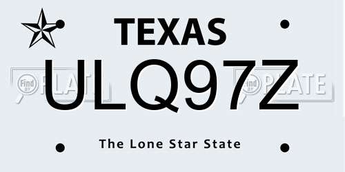 ULQ97Z Texas License Plate