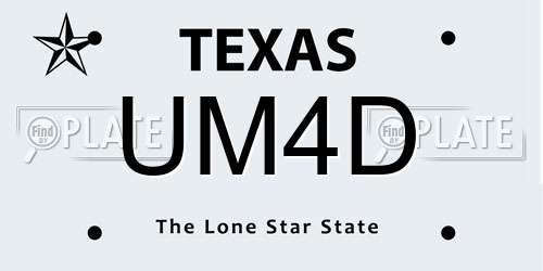 UM4D Texas License Plate