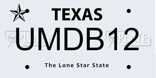 UMDB12 Texas License Plate