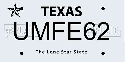 UMFE62 Texas License Plate