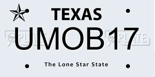 UMOB17 Texas License Plate