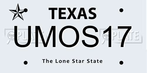 UMOS17 Texas License Plate