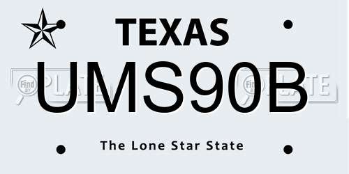 UMS90B Texas License Plate