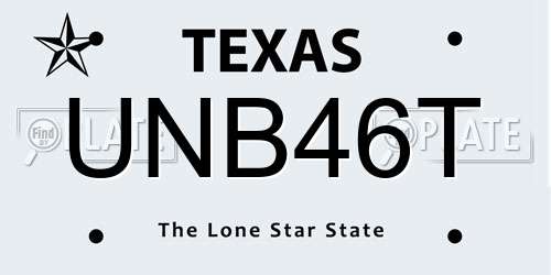 UNB46T Texas License Plate