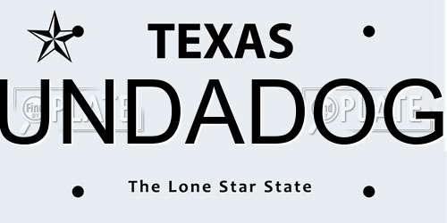 UNDADOG Texas License Plate