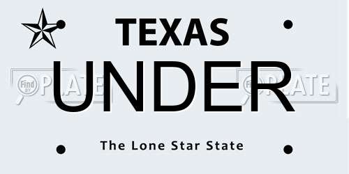UNDER Texas License Plate