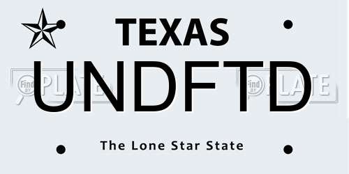 UNDFTD Texas License Plate