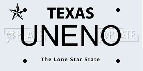 UNENO Texas License Plate