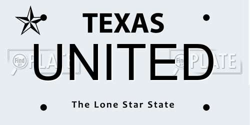 UNITED Texas License Plate